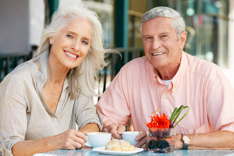 Dental Implant Patients Eating Together With Their False Teeth in Mission Viejo, CA