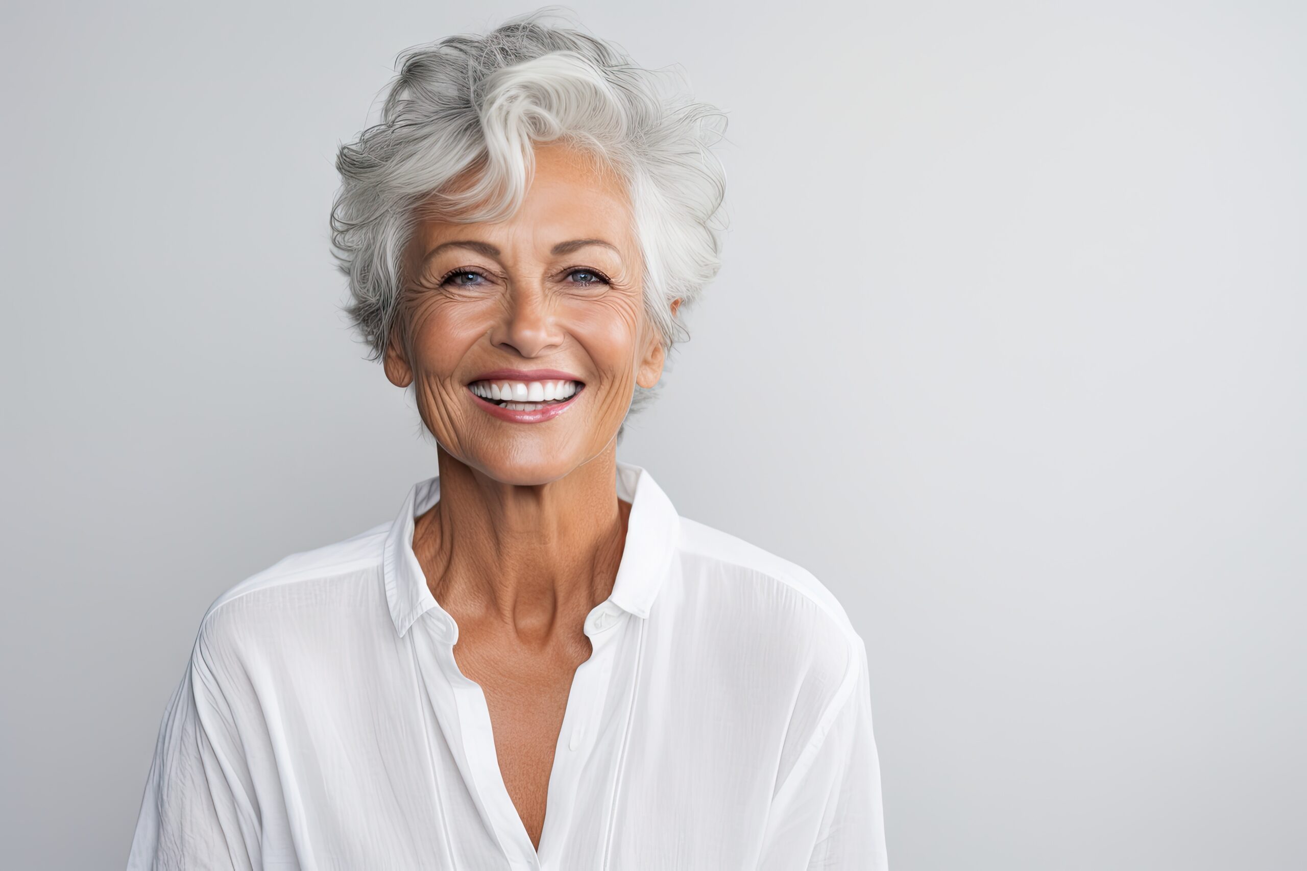 an image of a woman smiling.